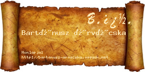Bartánusz Árvácska névjegykártya